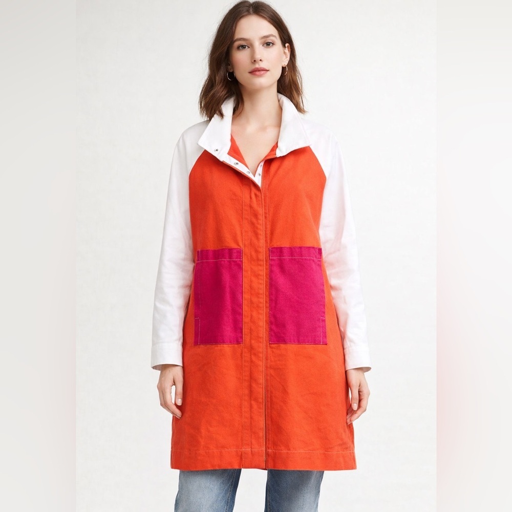 Vitamin Colour Block Trench Coat